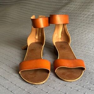 Rock & Candy Tan Leather Sandals with Ankle Strap